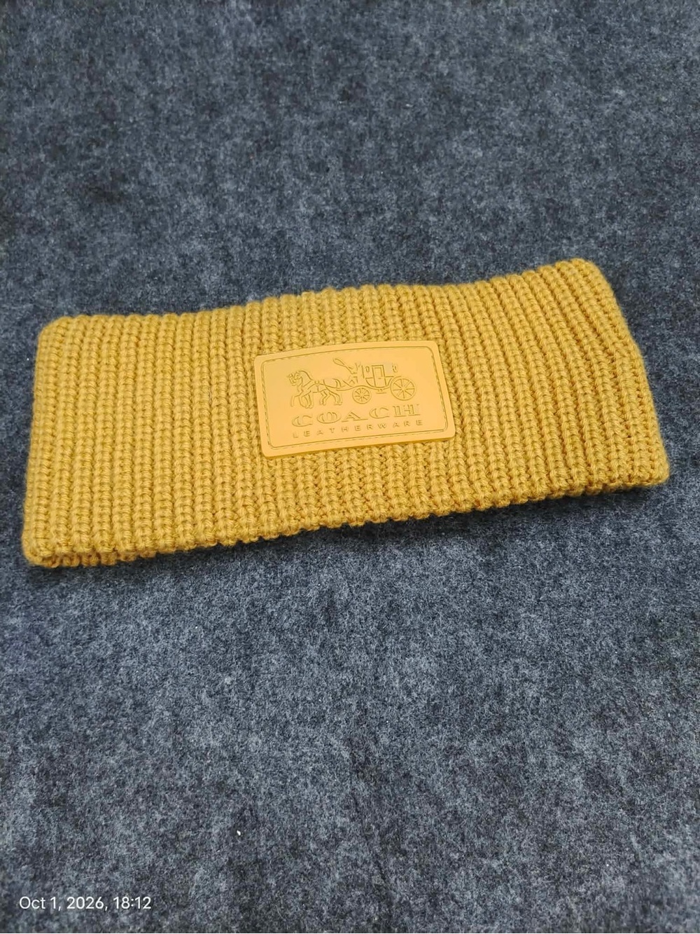 NWOT Coach knit ribbed Headband in a vibrant yellow | $50